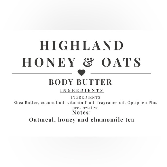 WHIPPED BODY BUTTER- Highland Honey & Oats HANDCRAFTED 🍯 - Picture 2 of 2